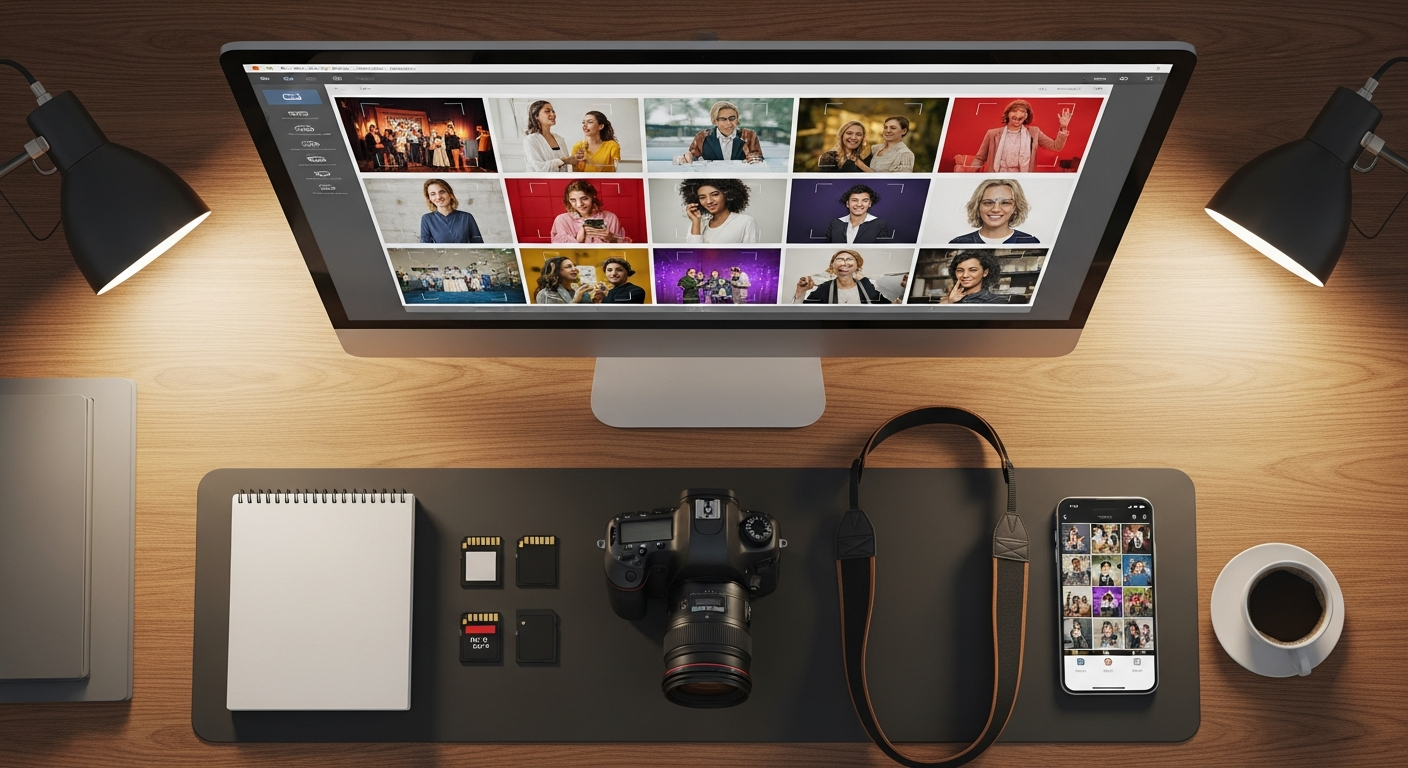 Professional photographer workspace